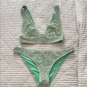 Green and Pink Bikini Set